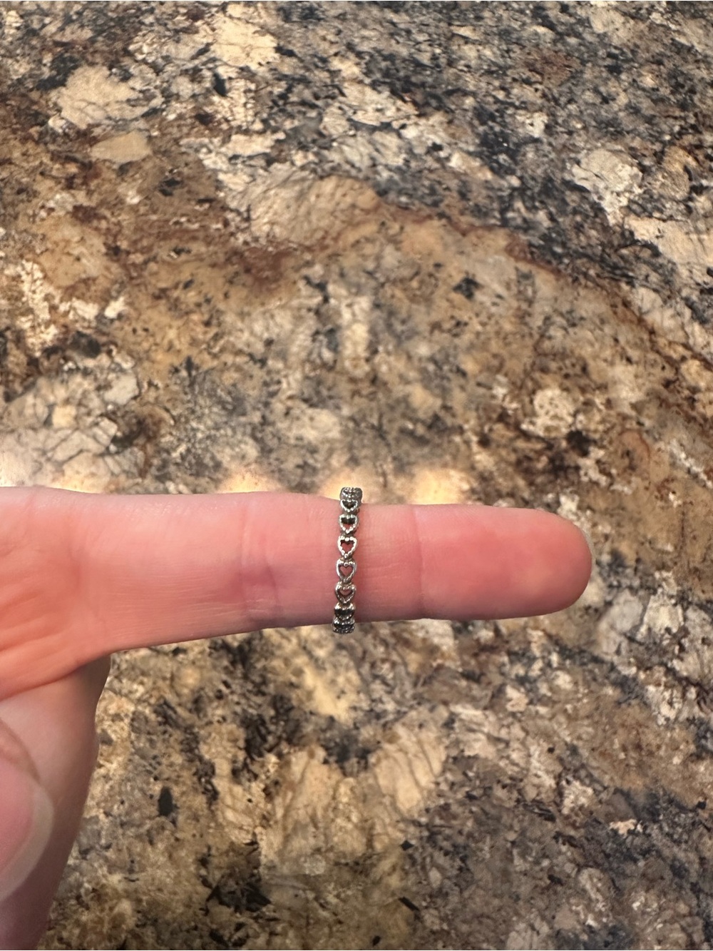 Pandora Silver Heart Band Ring - Picture 2 of 3